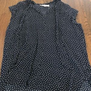 Sleeveless loft tie neck blouse